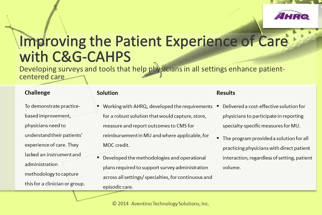 Case Study for Improve Patient Experience of Care