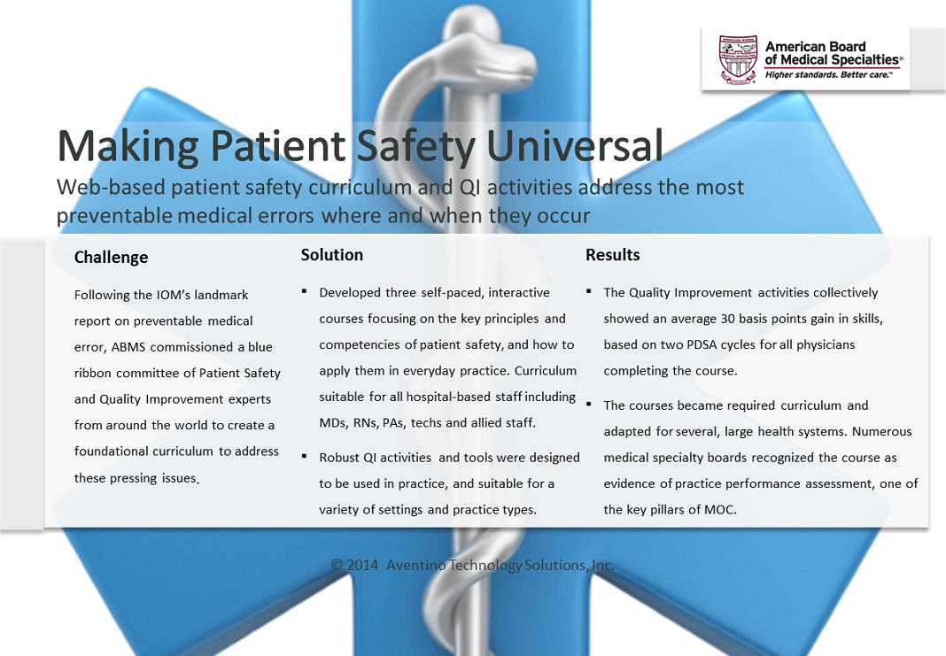 Case Study for Patient Safety