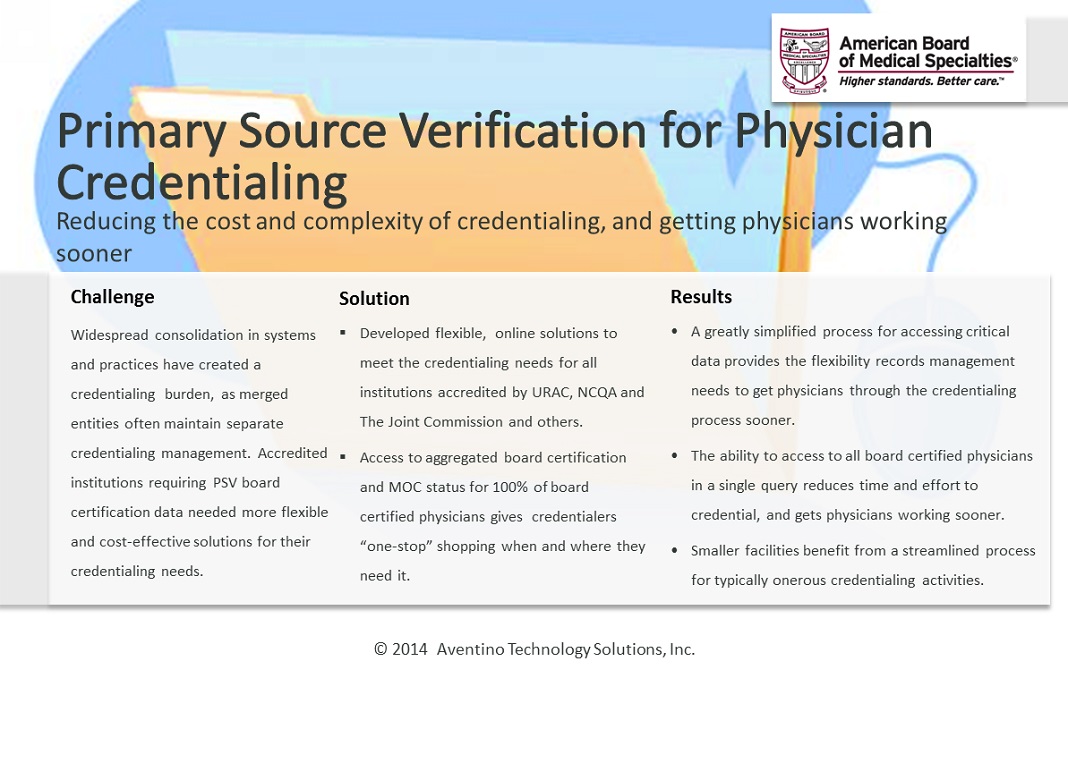 Case Study for Primary Source Verification